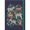 2025 Diary A5 Stylish Blue Jungle Leopard & Zebra Soft