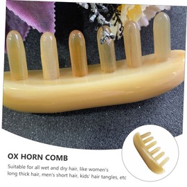 IWOWHERO Professional Ox Horn Wide Tooth Hair Comb Gentle Massage Brush for All Hair Types for Men Women Effortless Detangling Scalp Care Tool