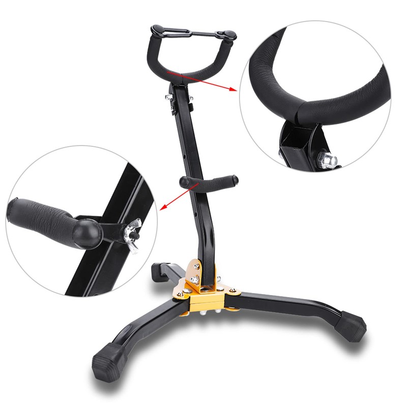 Saxophone Stand Set, Foldable Saxophone Holder for Alto Tenor Saxophone,