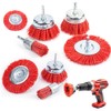 8-Piece Nylon Sanding Brush Set with 1/4 Inch Hex Shank,