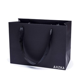 ANZKA 20pcs Clothing Store Handbags High-End Paper Bags 11.81x9.05x5.51 Inch Packaging Clothes Gifts Black Carton Pockets Simple High-End Strong(30x23x14cm)
