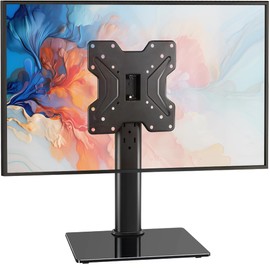 BFTOU Universal TV Stand for 13″–43″ TVs Swivel 4 Level Height Adjustable Table Top TV Mount Stand Holds up to 80lbs