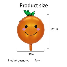 HADCKJA Citrus Balloons Fruity Birthday Decorations Balloons Fruit Orange Balloons for Fruit Themed Birthday Party Supplies Decoration Hawaiian Summer Party Themed Decorations Balloons Sets-3pcs