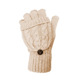 TOSKATOK® Ladies Womens Cable Knit Soft Winter Woolly Fingerless Gloves Mittens