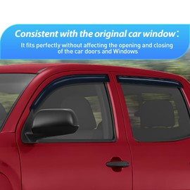 Nilight Window Rain Guards for Toyota Tacoma Double Cab 2005-2015 2010 2011 2012 2013 2014 2015, Out-Channel Window Visors Vent Wind Deflectors-4PCS