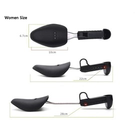 2 Pairs Black Adjustable Plastic Shoes Tree Shoes Shape Keeper Shoe Stretcher Fixer Boot Support Shaper Portable Practical Shoe Holder Shoe Casual Shoe Expander Accessories (Women Size)