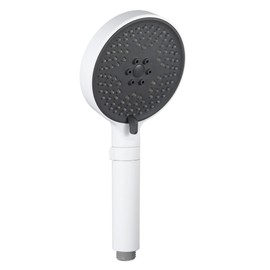 VANCOCO White Shower Head Hand Shower 3 Jet Types & Continuous Water Regulator EN1112 Z-Class (0.12-0.19L/s) with Separate Setting