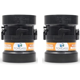 2 x Combo Pack RV Sewer Hose Fitting Adapter - PVC Connection & Termination Adapter - 3" Hub x Bayonet Hooks