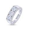 Wishrocks 3 Stone Style Men's Ring Lab Created Moissanite Wedding