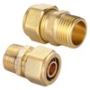 Pack of 2 Brass Compression Fitting for Copper Pipe with