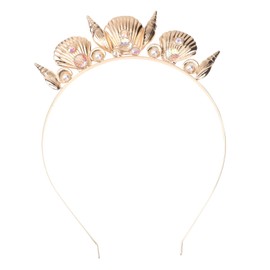 PACKOVE Conch Hair Creative Alloy Crown Headband Decorative Headdress for Women Unique Ocean Inspired Fashion Accessory