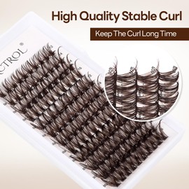 Brown Cluster Lash Extensions 120Pcs 30D 12-16mm Mixed 30D-50D Individual Eyelash Cluster Eyelash Wispy Lash