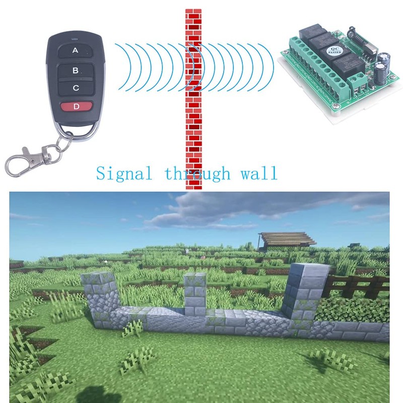 SUYUKUFU 433Mhz DC 12V 4CH Channel Wireless Switch Long Range