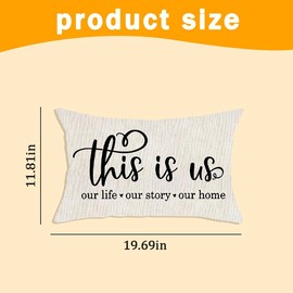Farmhouse Throw Pillow Covers 12x20 Throw Pillow Cover for Home This is Us Decor Pillows for Bed Couch Lumbar Pillow Cover Christmas Housewarming Gifts for Women Men Friend Pillow Case Gift