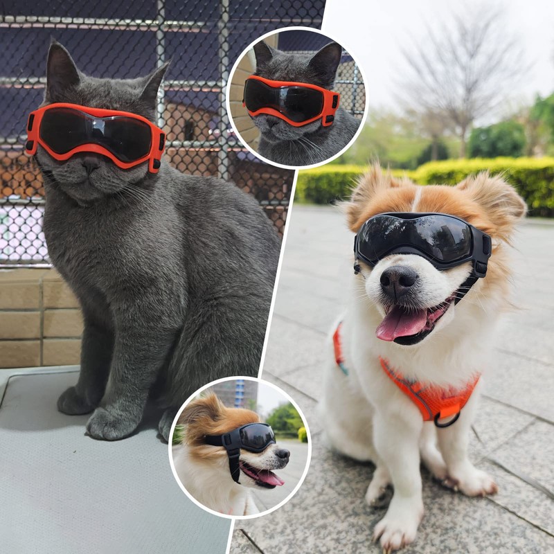 Enjoying Small Dog Goggles UV Protection Windproof Anti-Fog Dog Glasses