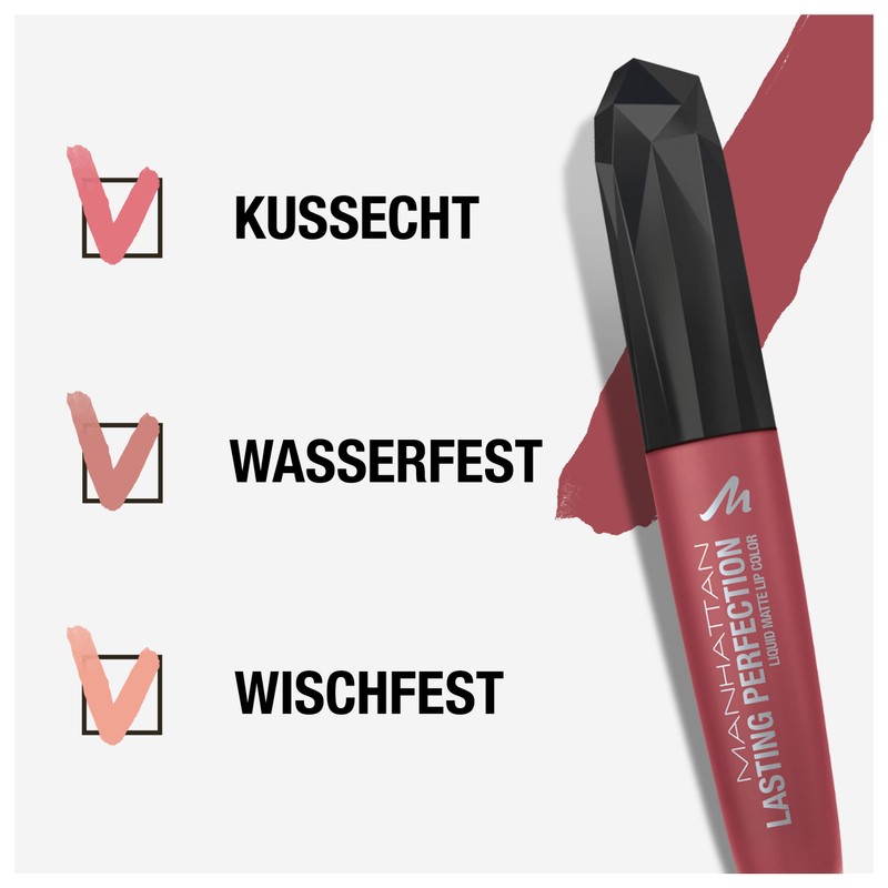 Manhattan Lasting Perfection Liquid Matte Lip Colour, Colour 300 Rosefeller