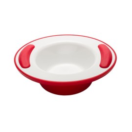 NRS Healthcare Red/ White Soft Grip Keep Warm Thermo Bowl