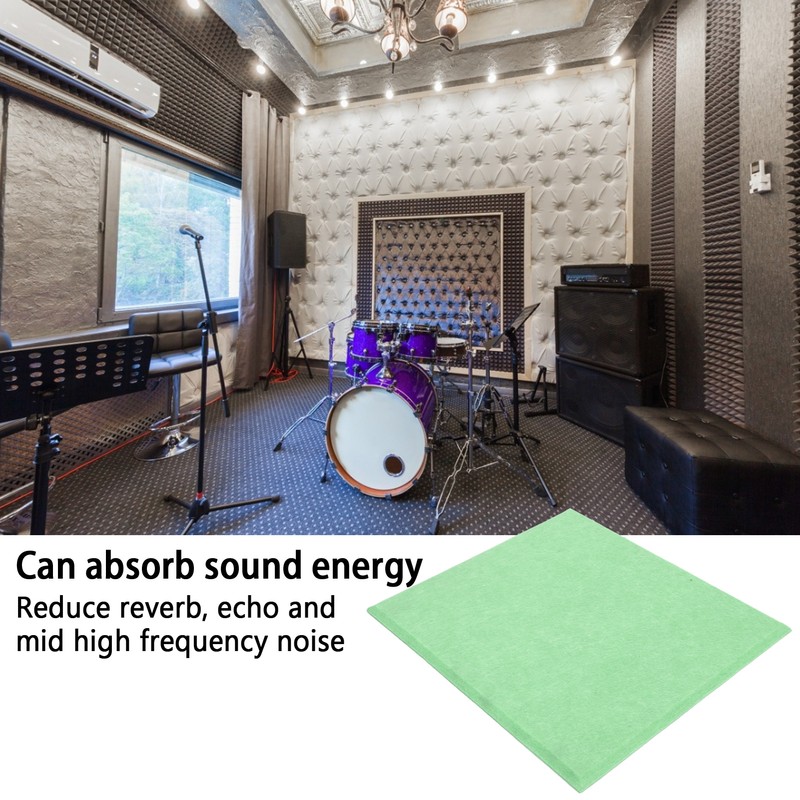 6Pcs Acoustic Absorption Panel Thickened Reduce Reverb SoundProof Padding Absorber(Green