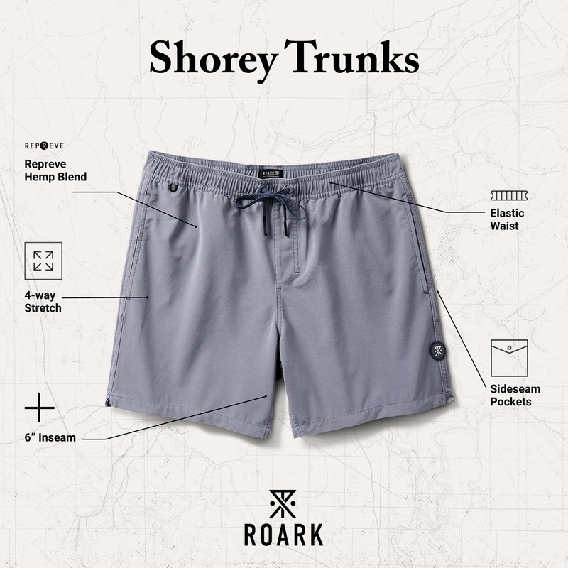Roark Shorey Men’s Swim Trunks – Quick-Dry 4-Way Stretch, Elastic