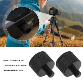 eMagTech 2pcs 5/8"-11 Female to 1/4"-20 Male Screw Reducer Aluminium Alloy Screw Adapter Bolt Accessories for Camera Webcam Mic Stand