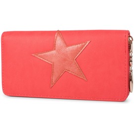 styleBREAKER purse with star patch, circumferential zipper, women 02040041, color:Coral