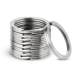 1 Inch/25mm Heavy Duty Key Ring - 10PCS Round Split Key Rings, Stainless Steel Key Ring, Key Chain Rings, Key Rings for Car Keys, Key Rings Bulk, Dog Ring Tag Lanyards DIY