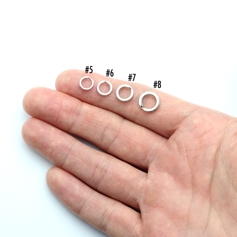 TUNUKE TUNUKE Split Ring Fishing Flat Ring Assist Hook and