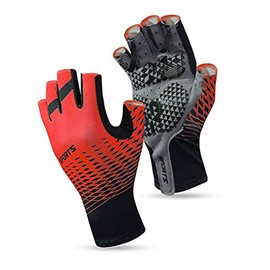 TINAYAUE Men Women Half Finger Driving Gloves Mittens Cool Fabric Breathable Lightweight Non Slip Fingerless Bike Cycling Gloves Shockproof UV Protection Gloves Mitts for Motorcycle Hiking Running