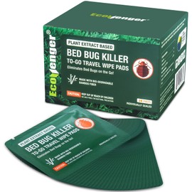 EcoVenger Bed Bug Killer to Go Wipe 28pcs Pack,Portable Travel-Sized Individual Wipes,Kills 100% All Stages on Contact- Kills Resistant Bugs- Kills Eggs- Non-Toxic- Child & Pet Friendly | EcoVenger