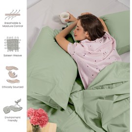 Westbrooke Cotton Pillow Cases Set of 2, Soft & Breathable Luxury Pillow Cover - Ideal for Home, Hotel & Hospital Use (Willow, King)