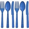 Party Dimensions Plastic Blue | Pack of 48 Cutlery Combo,