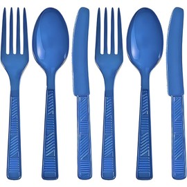 Party Dimensions Plastic Blue | Pack of 48 Cutlery Combo, 48 count