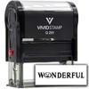 Vivid Stamp Wonderful Smiley Face Self Inking Rubber Stamp (Black