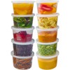 Zuvo Plastic Sauce Containers with Lids - 04 OZ (50
