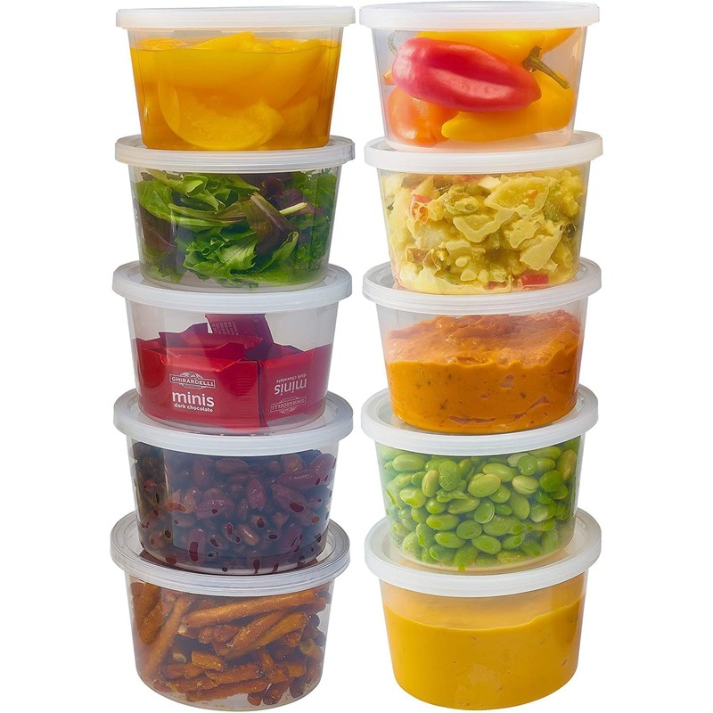 Zuvo Plastic Sauce Containers with Lids - 04 OZ (50