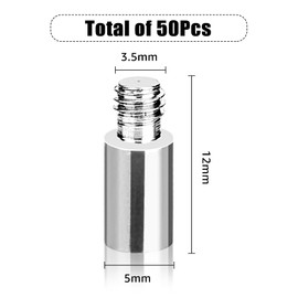 SUPERFINDINGS 50Pcs Scrapbook Extension Screws Photo Albums Extension Post Replacements 12x5mm Binding Screws Platinum Extention for Albums Scrapbook