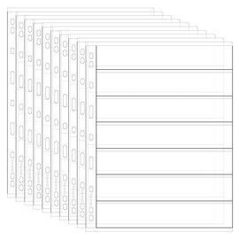 10 Sheets Postage Stamp Collecting Inserts, 70 Pockets Clear Stamp Album Pages 199 x 34MM Grid, Single-Sided 9 Hole Standard Stamp Collection Binder Sleeves for Collectors IS02S710