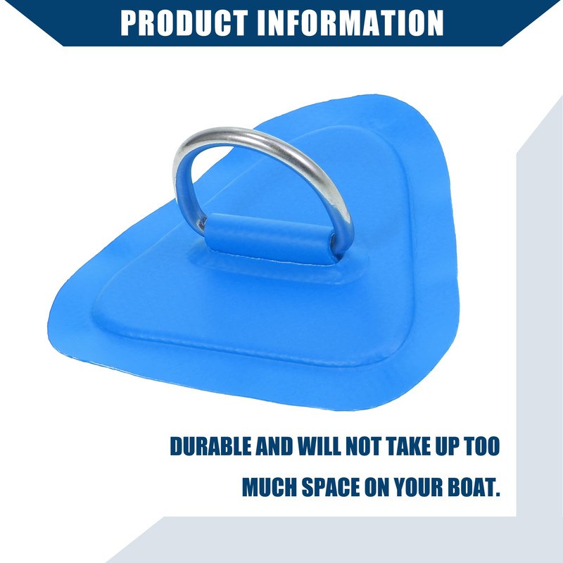 Hihaha D Ring Patch PVC Triangle Shape Blue for Kayak