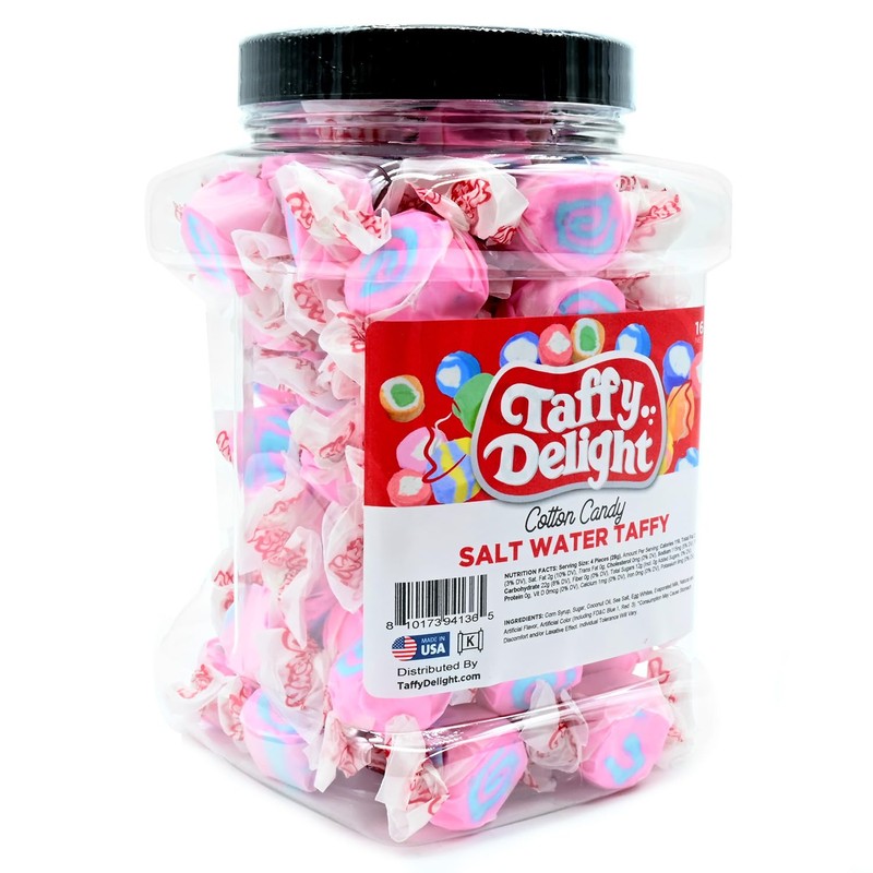 Taffy Delight Salt Water Taffy (16oz, Cotton Candy)