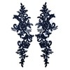 2 Pieces Extra Large Embroidered Bridal Lace Applique Trim Motif
