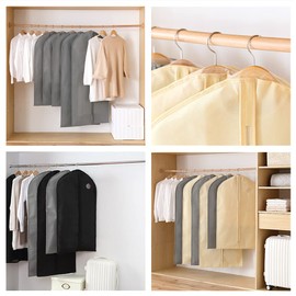 Breathable Zip Up Hanging Suit Protector Cover Bag Coat Bag Cover Dustproof Moth Proof Damp-proof Dresses Storage Bag for Wardrobe Storage & Travel.