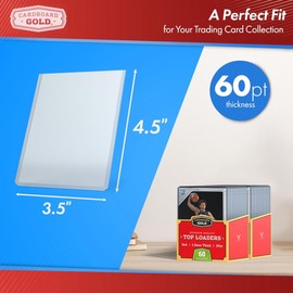 Cardboard Gold - 60pt Top Loaders for Cards - 500 Count - Premium 3x4 Inch Trading Card Toploaders - Protect Your Baseball and Sports Cards with These Crystal Clear Hard Plastic Sleeves Protectors