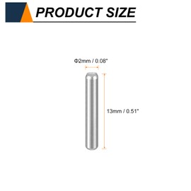 HARFINGTON 50pcs Dowel Pins M2(2mm) x 13mm 304 Stainless Steel Cylindrical Shelf Support Peg Pin Rod Fasten Elements for Metal Devices Wood Furniture DIY Installation, Silver