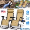 NewHome 2x Relax Recliners Patio Chairs Adjustable Steel Mesh Zero