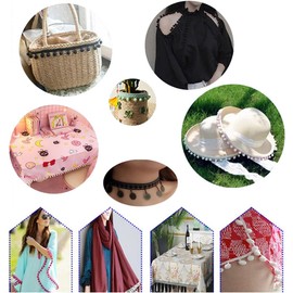 10 Yards 10 mm Mini Pompom Border for Crafts, Bobble Trim, Decorative Ribbon, Pompom Ribbon, Fringe Trim, Lace Ribbon, Decorative Ribbon, Pompoms Border for Sewing, DIY Crafts, Apparel Clothing, Dark