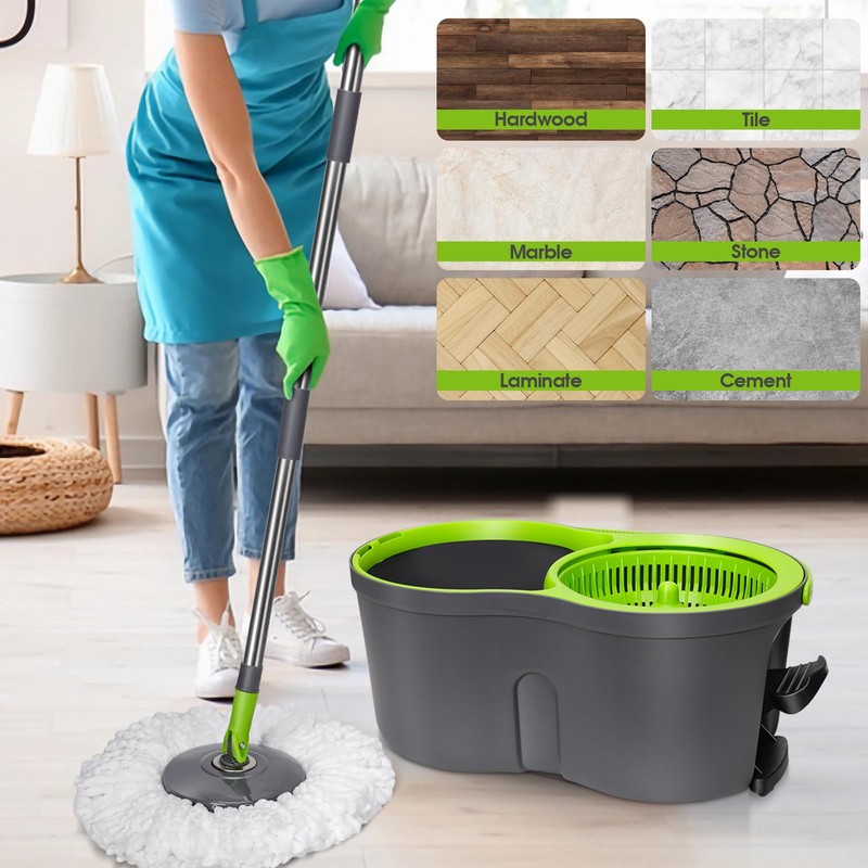 Spin Mop Bucket System,Masthome Pedal Spin Mop and Bucket with