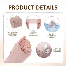 Pack of 7 Elastic Bandage Elastic Bandage Compression Bandages Elastic Bandage Compression Bandages (Skin/White)