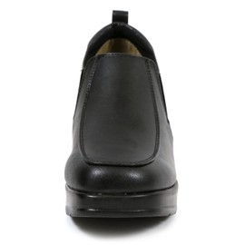 Akiriko Wide EEE Side Gore Comfort Shoes, Air Cushion, Wedge Sole, Black, Plain/5.5cm heel, 24.0 cm