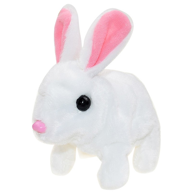 Electric Rabbit Plush Toy Battery Operated Stuffed Bunny Jumping Wiggle