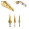 3Pcs Juego de Brocas Escalonadas High Speed Steel HSS Hex
